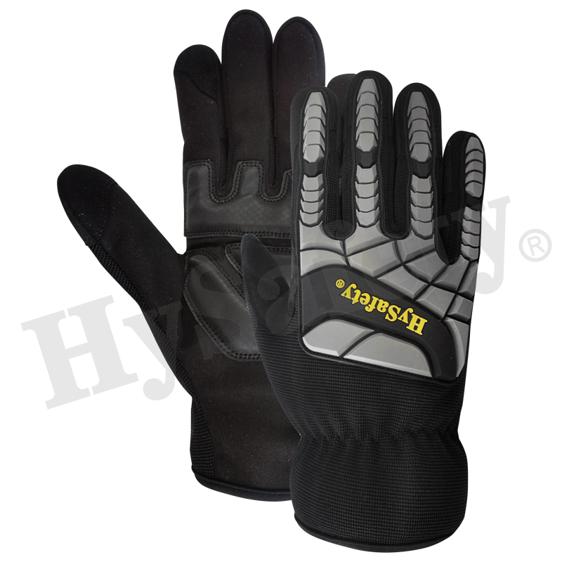 Mechanics gloves, synthetic leather glove, work gloves, impact glove