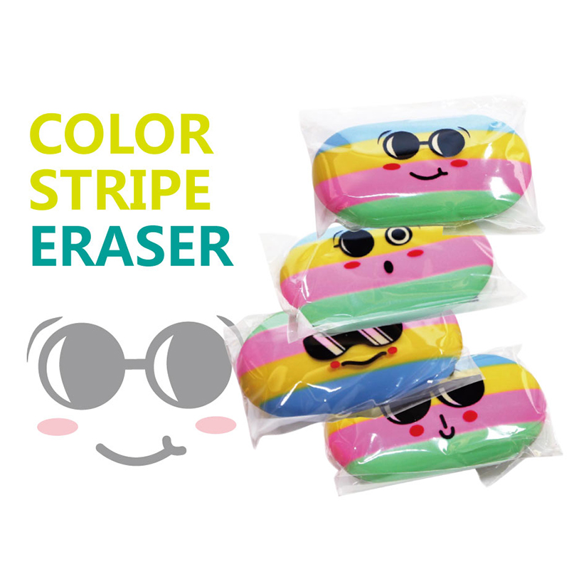 Zd-2602 Color Stripe Oval Eraser