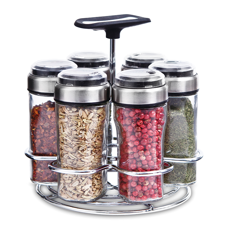 Sinoglass 6 Jars Spice Rack Set