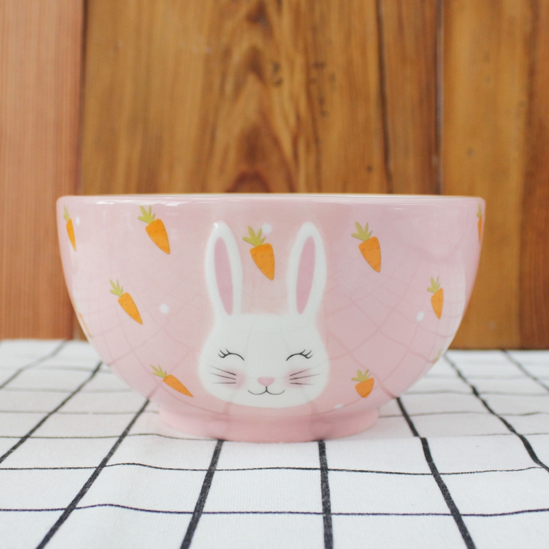 Easter Ceramic Pink Rabbit Bowl