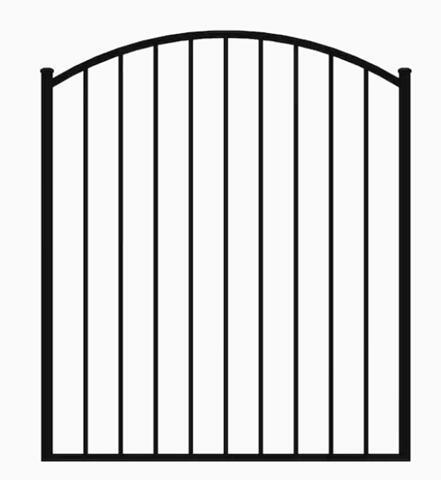 Ironcraft Eastham Black Powder-Coated Aluminum Post-and-Rail Decorative Metal Fence Gate