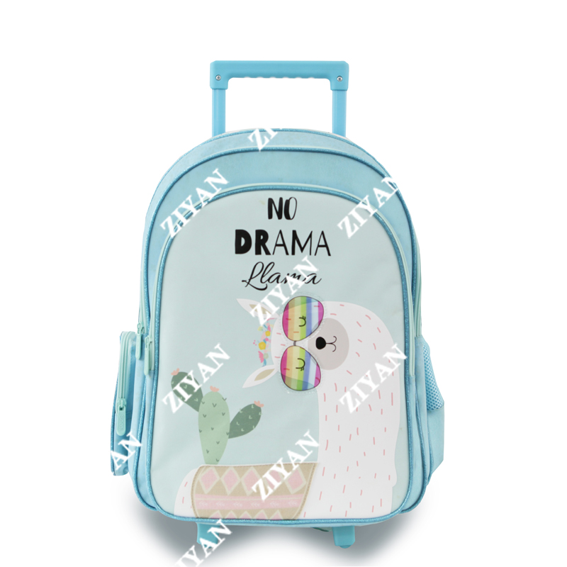 18 inch New Alpaca Pattern School Backpack Trolley Bag