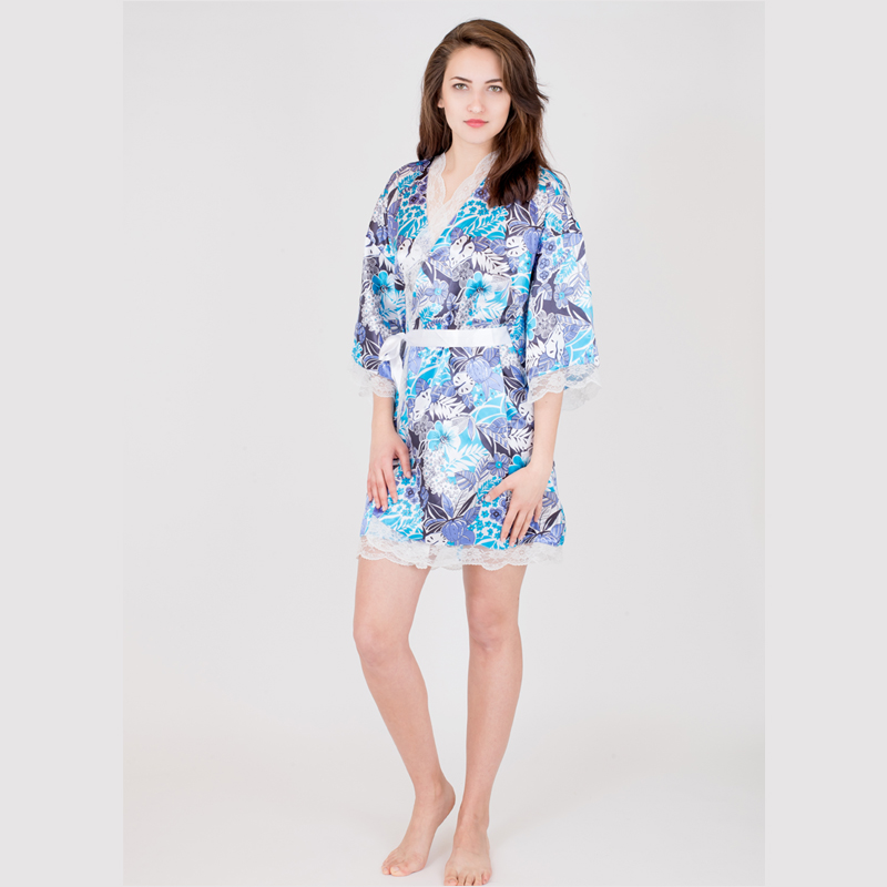 Printed Satin Robe