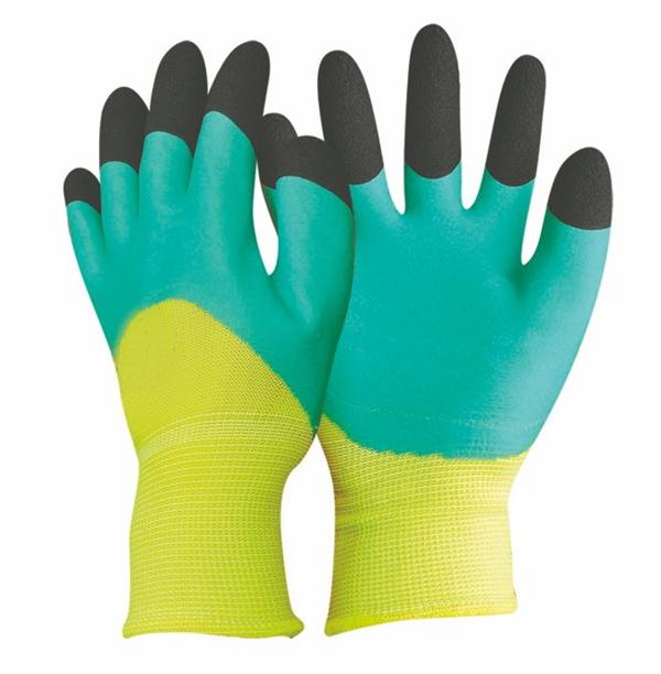 13g Polyester Foam Latex Finger Double Dipped Gloves