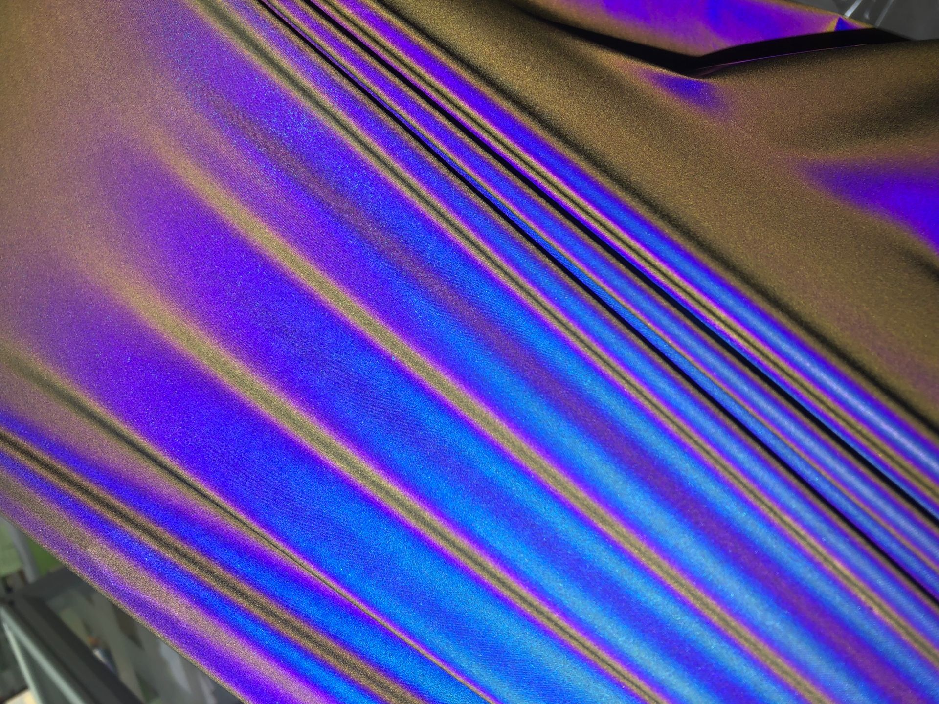 Wholesale iridescent stretchable super thin spandex rainbow reflective fabric for fashion wear clothes