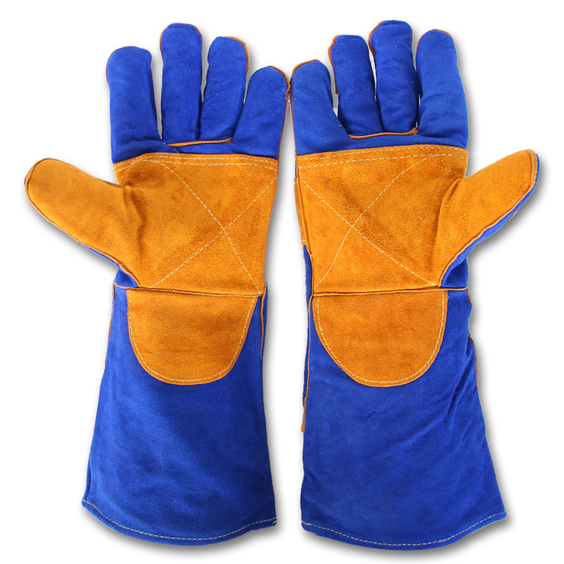 Hot Sale Cow Split Leather welding gloves reinforced palm,thumb and wrist full lining ,kevar thread for working