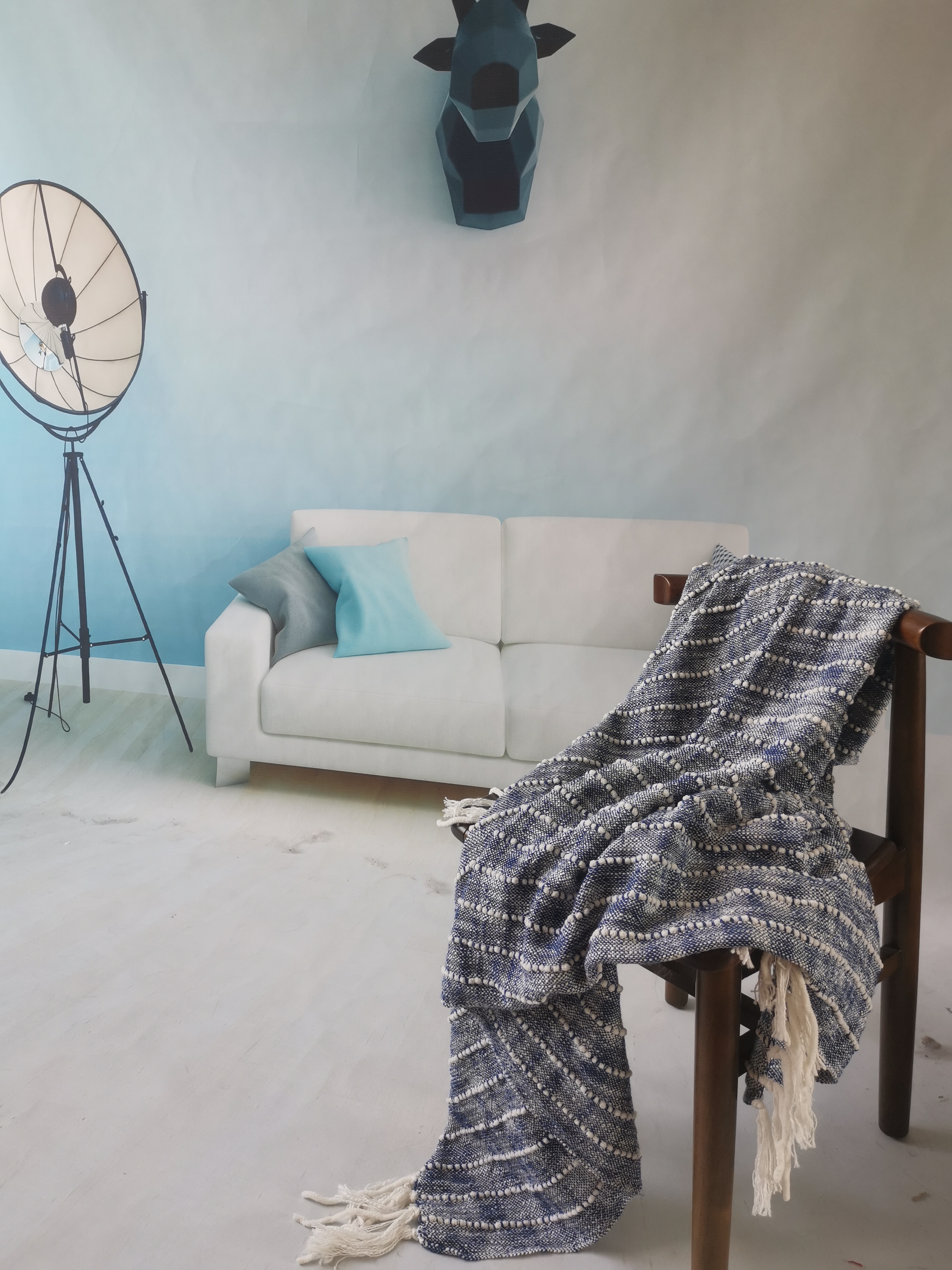 cotton and chenille throw