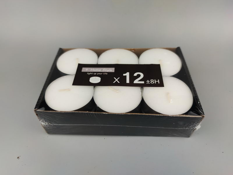 S/10 8hrs white jumbo tealights in aluminium cup