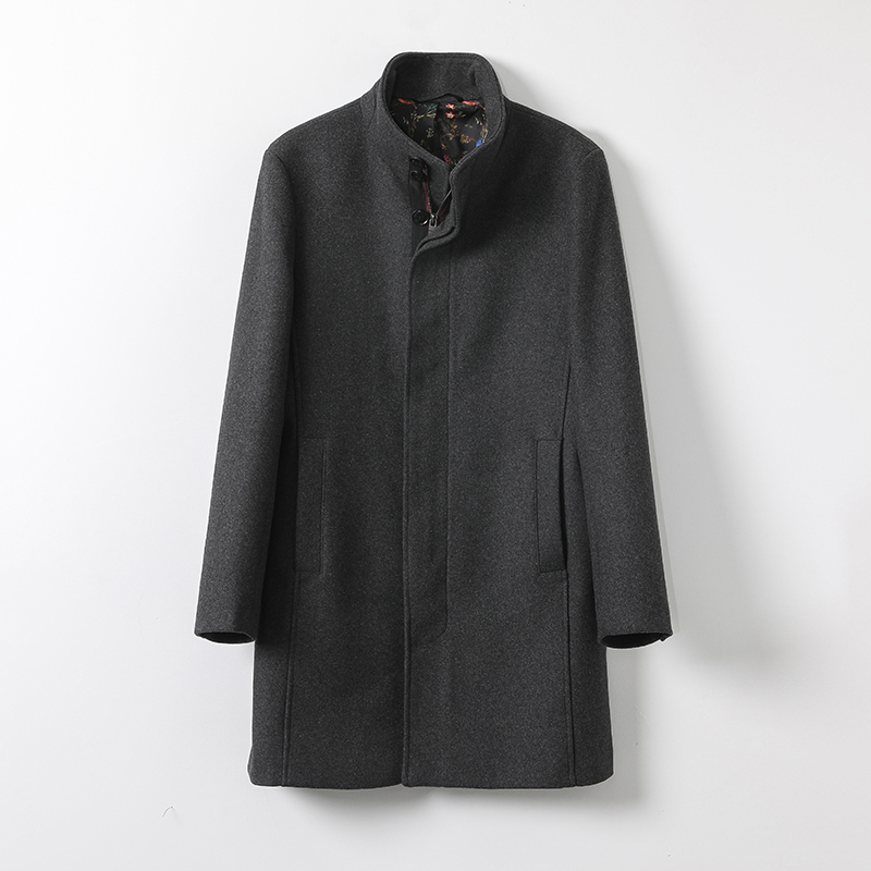 Men's Wool Coat With Printed Lining