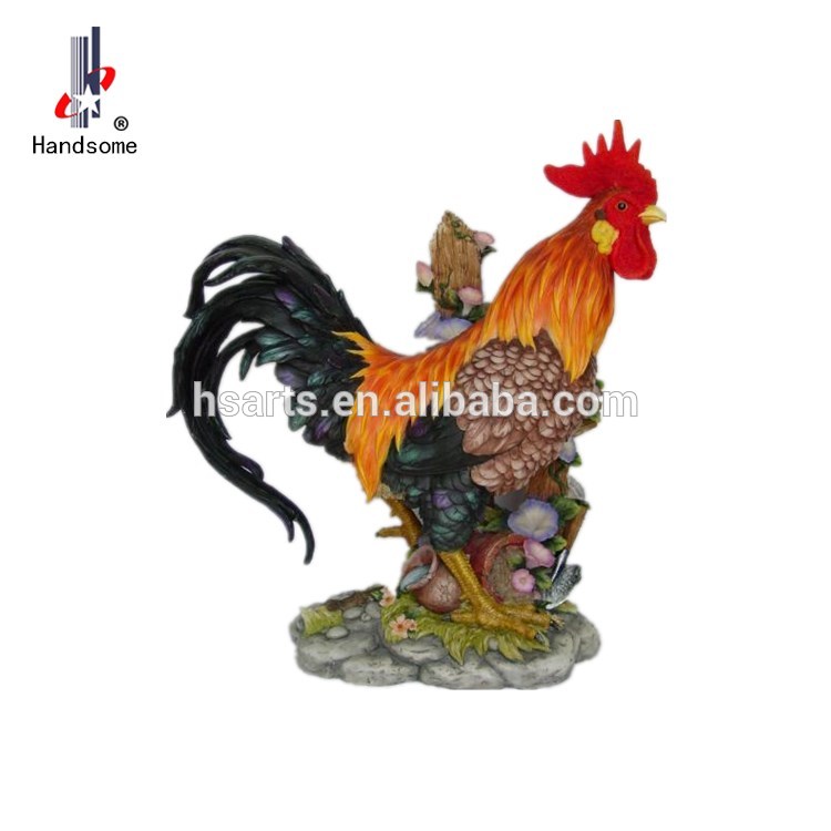 Polyresin home /garden rooster decoration