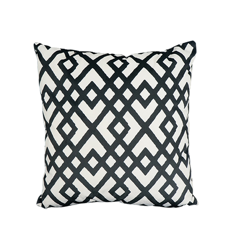 Black and white printed cushion