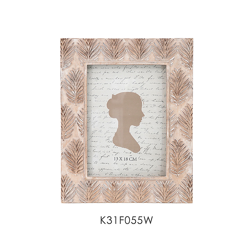 Leaf Pattern Poly Resin Photo Frame