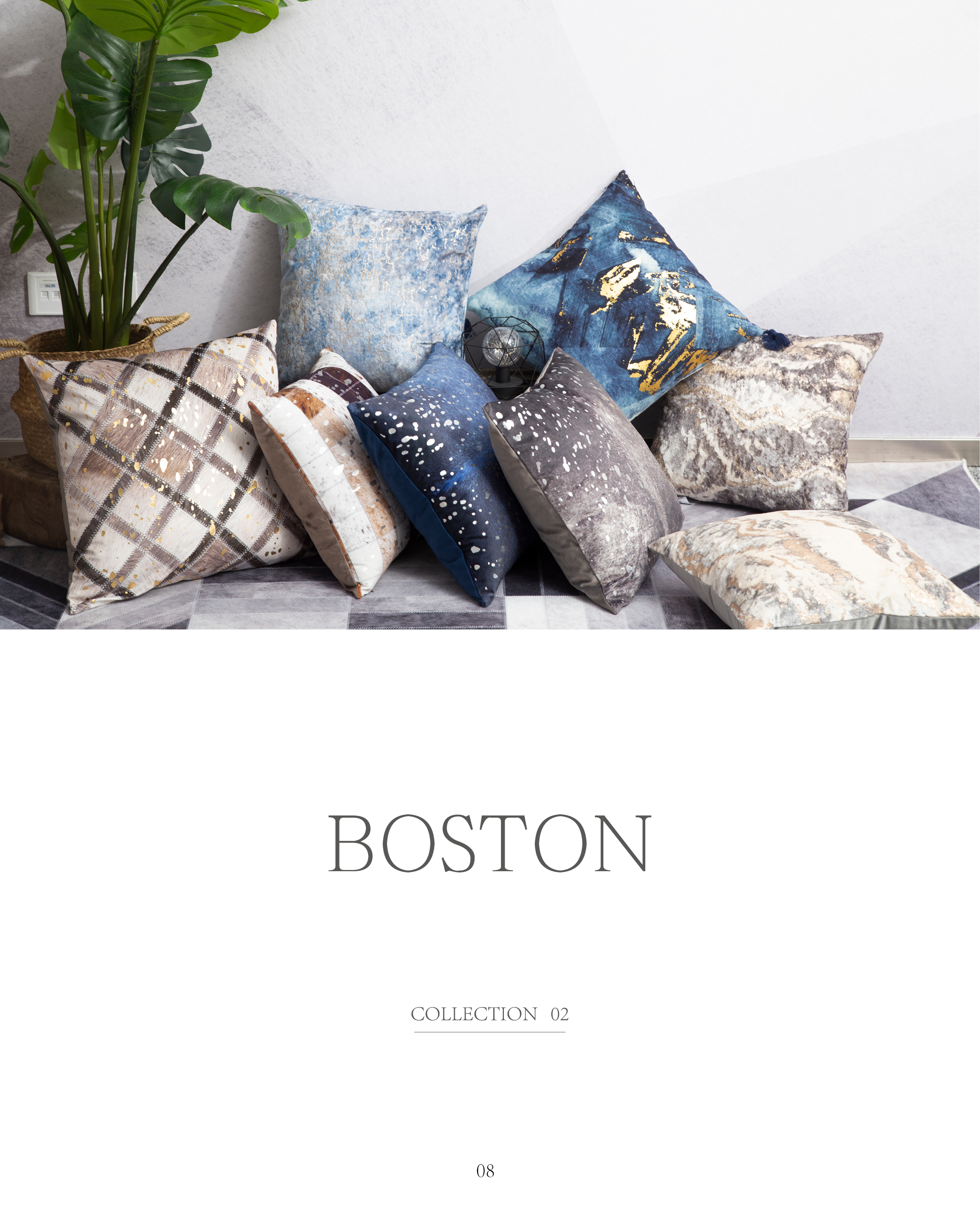 Gold Stamping Print Pillow