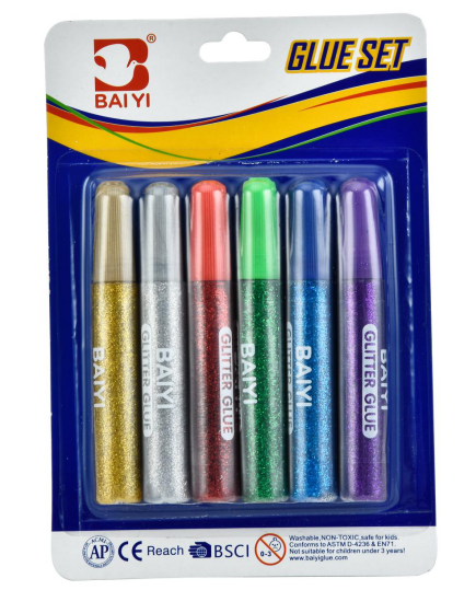 6ct 10g Glietter Glue In Blister