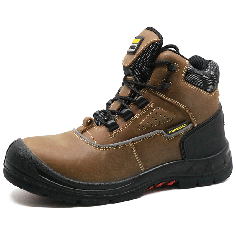 Oil resistant rubber sole steel toe puncture proof anti static safety men shoes