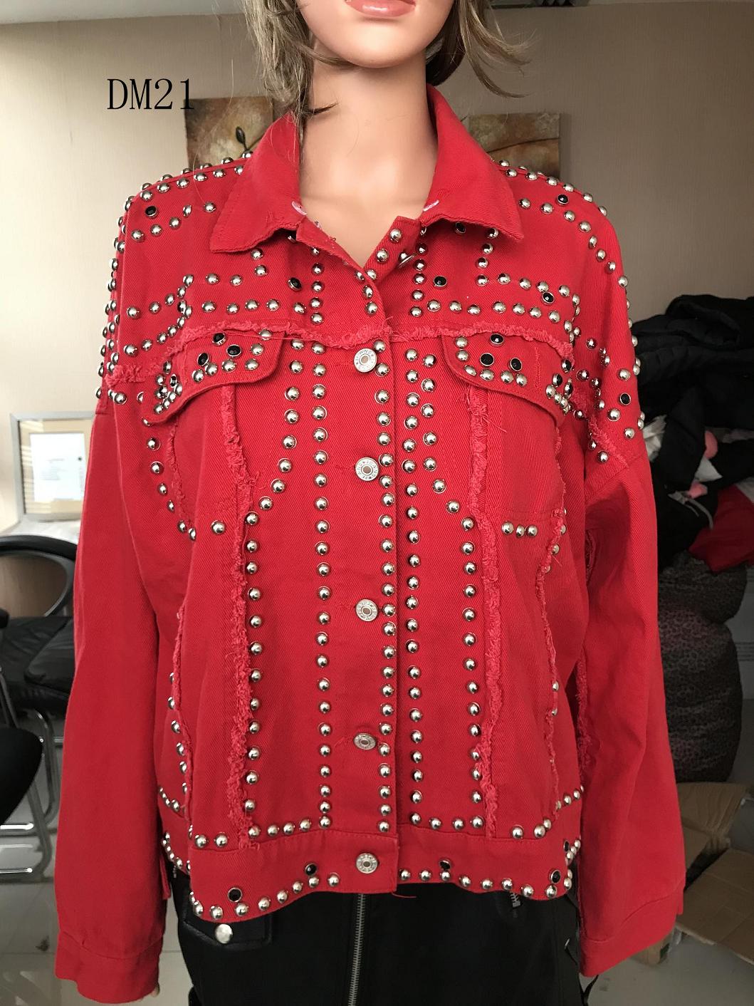 Ladies Print Embroidered Beaded Denim Jacket
