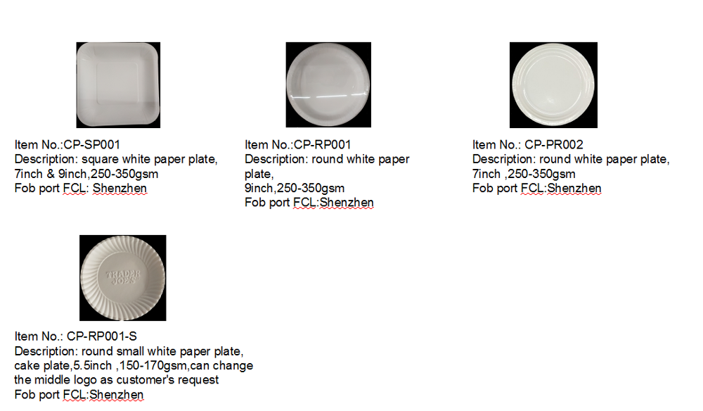 white paper plate