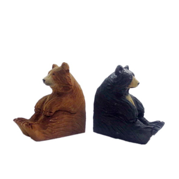 Custom creative natural wooden bookends Bear Wooden Craft Bookend