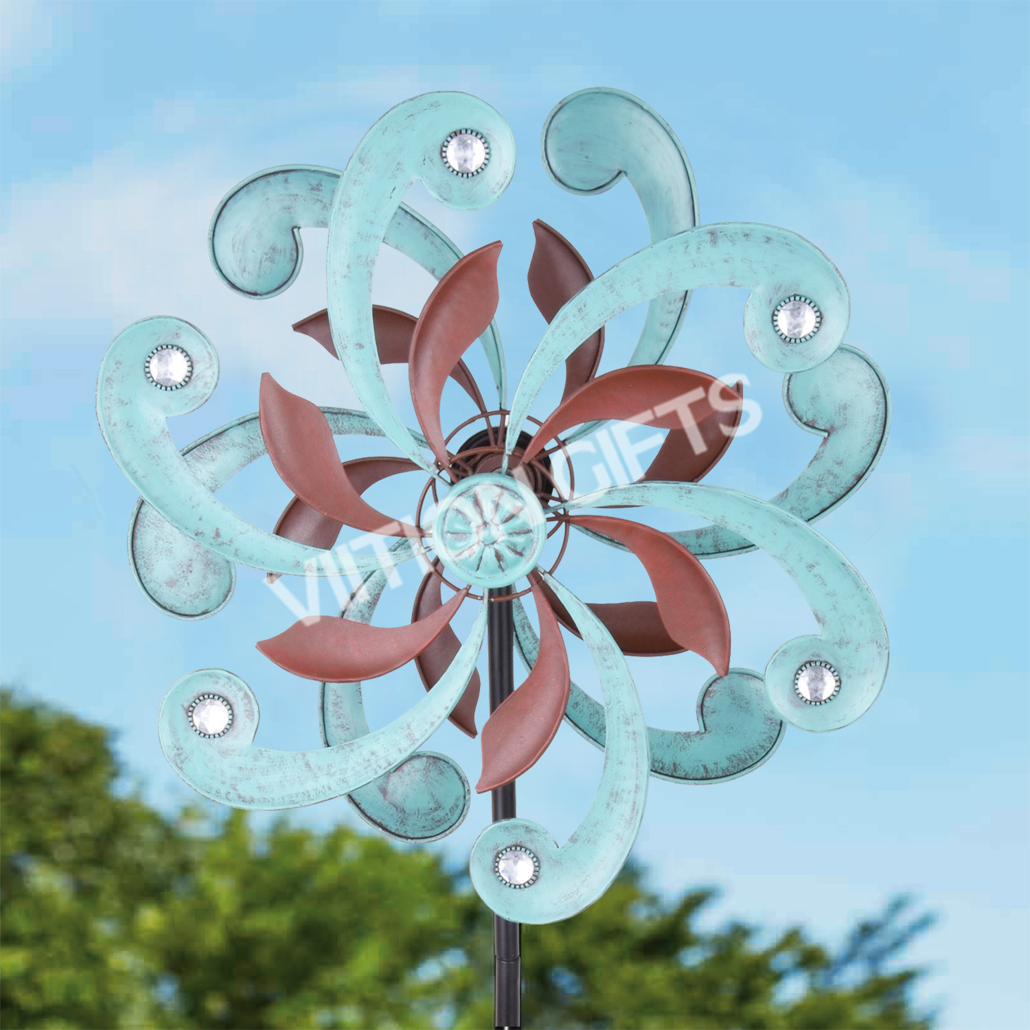 Double-Deck Metal Wind Spinner