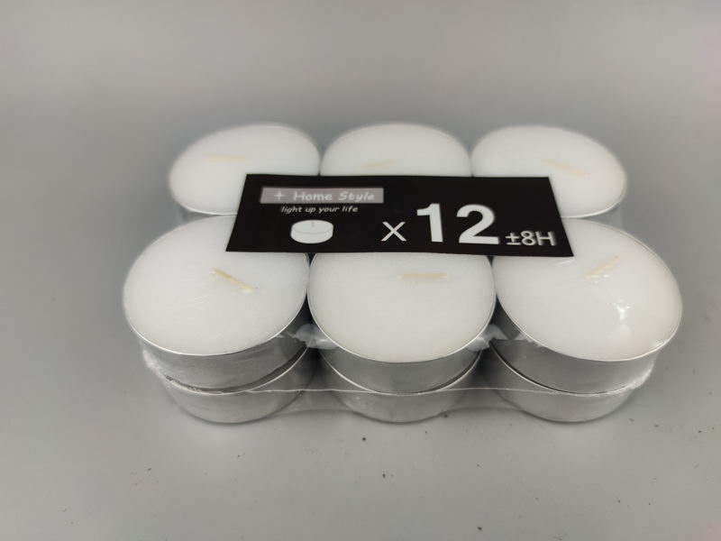 S/10 8hrs white jumbo tealights in aluminium cup
