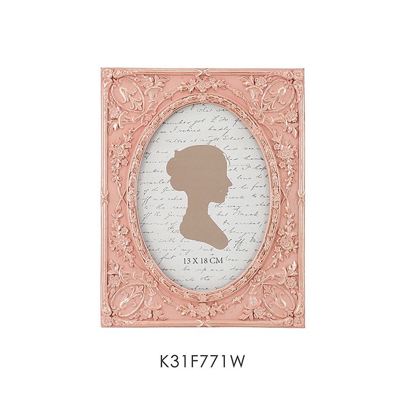 Classic Floral Pattern Poly Resin Photo Frame
