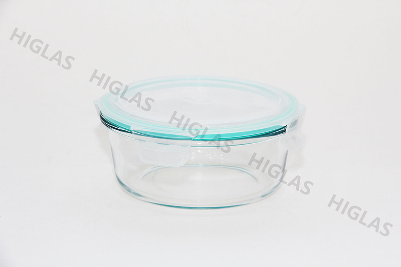 0.95l/0.6l/0.4lround Borsilicate Glass Food Container With Deeper Pp Lid