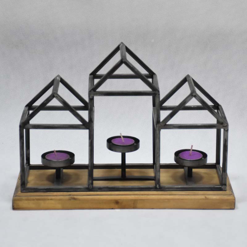 Iron and Wood Candlestick