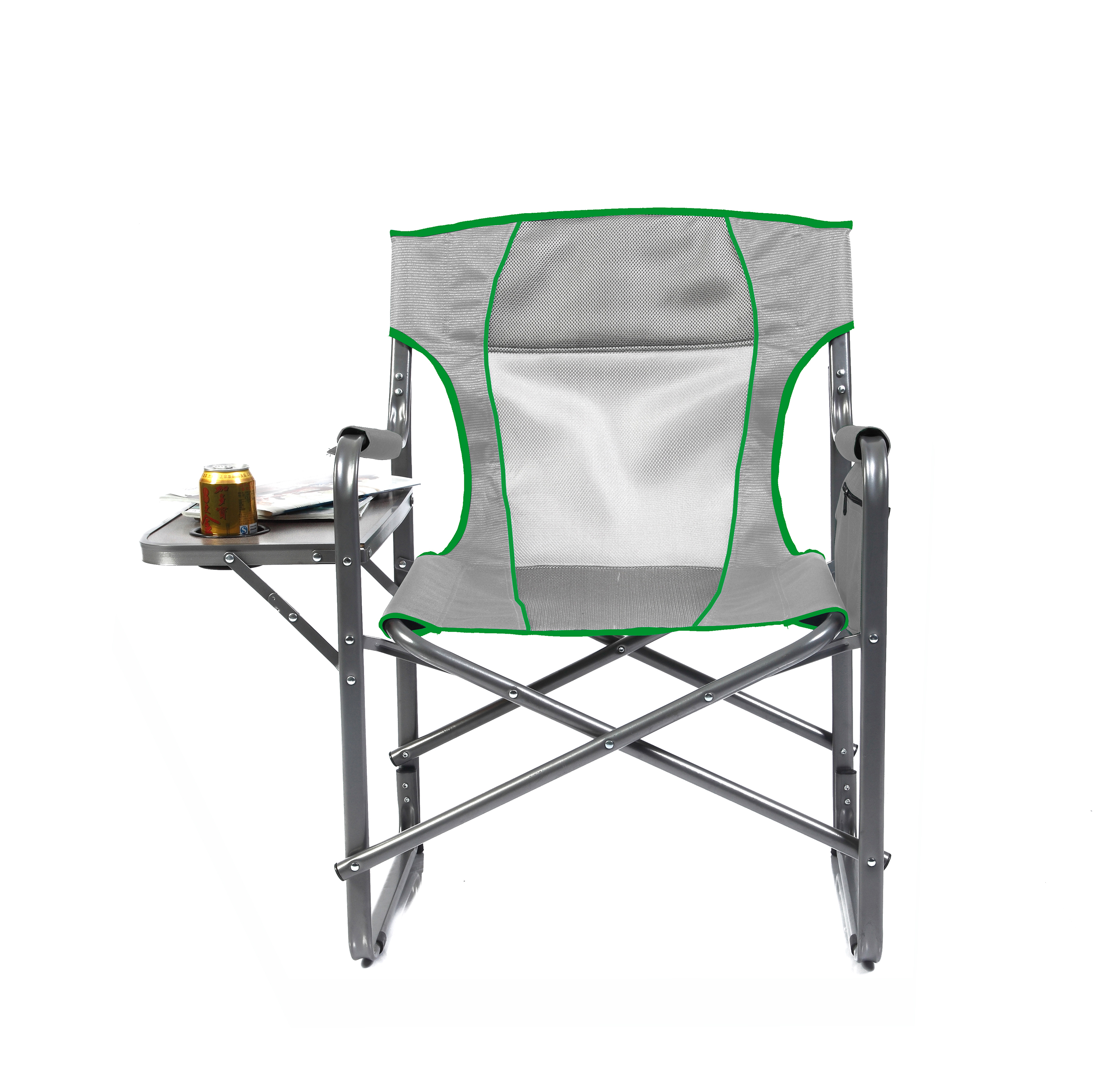 Camping director chair with side table