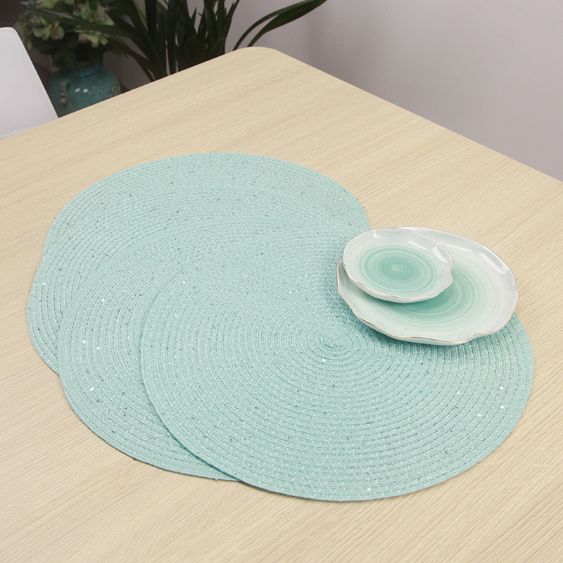 Poly Sequin Round Placemat
