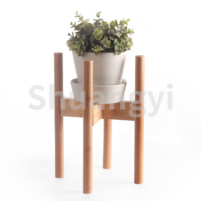 Bamboo telescopic flower stand