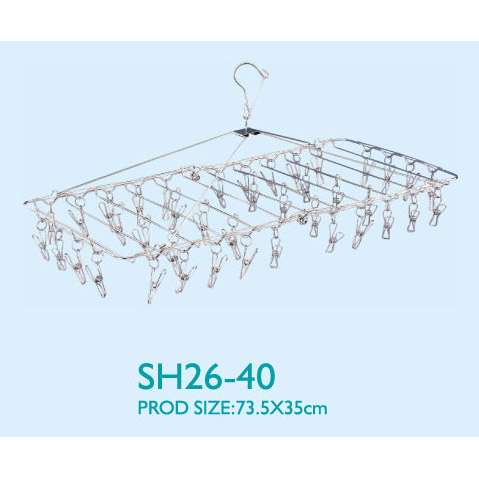 Stainless steel clothes hanger with 40pegs