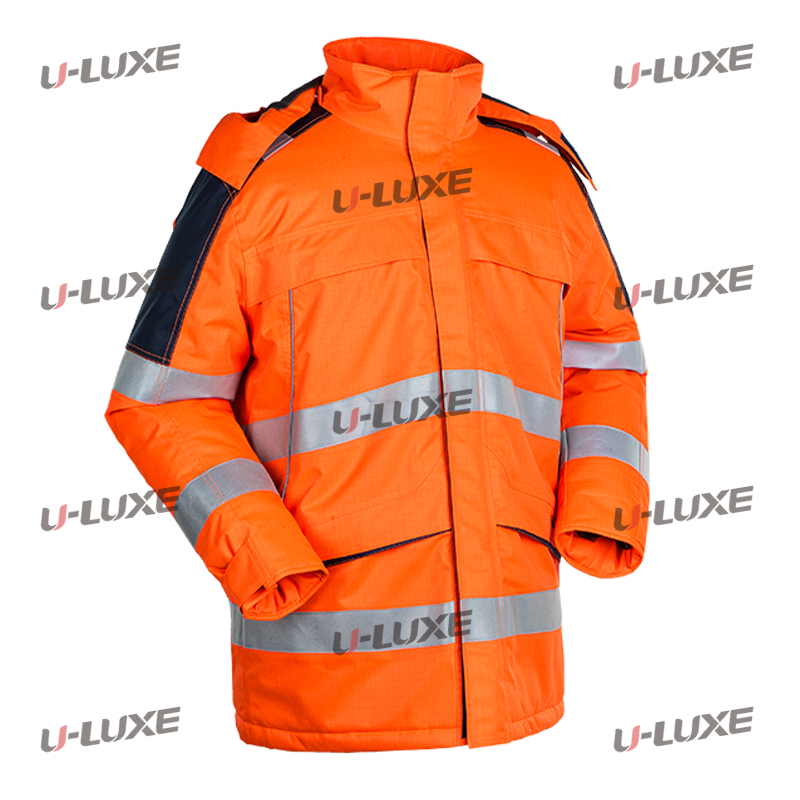Flame retardant parka with padding