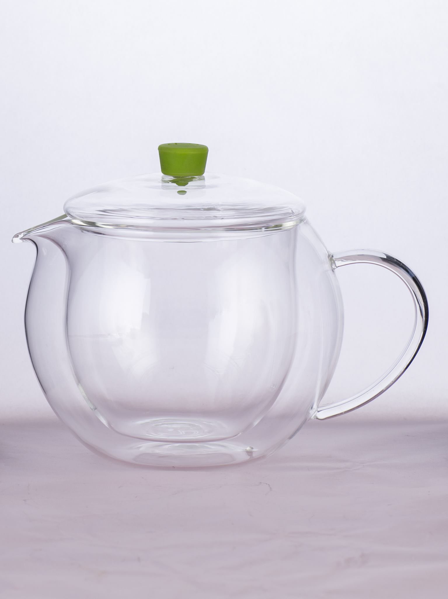 Double wall glass milk pot