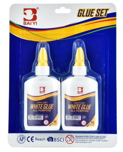 2ct 60g White Glue In Blister