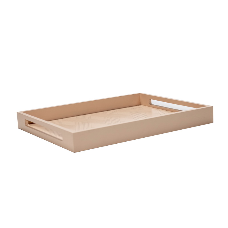 Hand-carved Wooden Tray/ Pink Wooden Tray