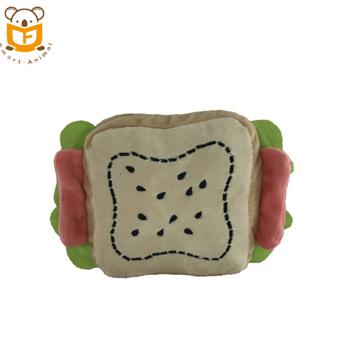 Custom plush toy pet dog sandwich squeaky