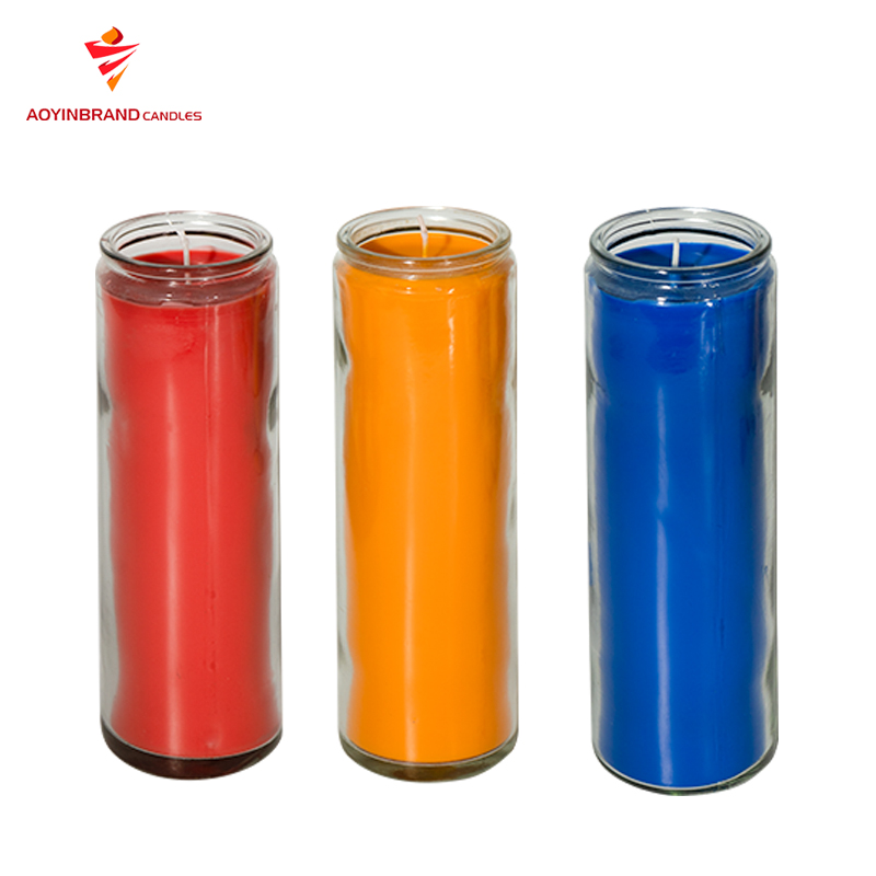 Custom design 7 days vigil prayer votive wholesale grave candles