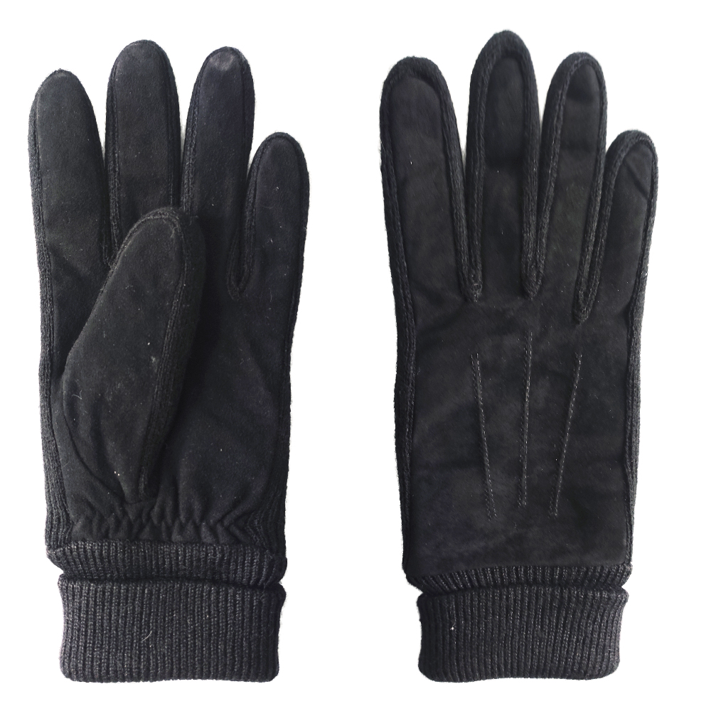 Ladies and mens pigsuede leather gloves stock