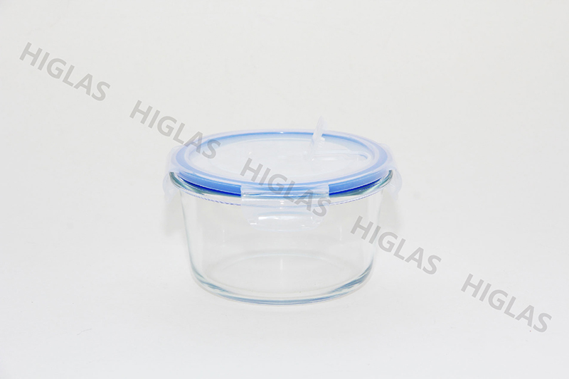 1.1l/0.8l Round Borosilicate Glass High Food Container With Vent Pp Lid