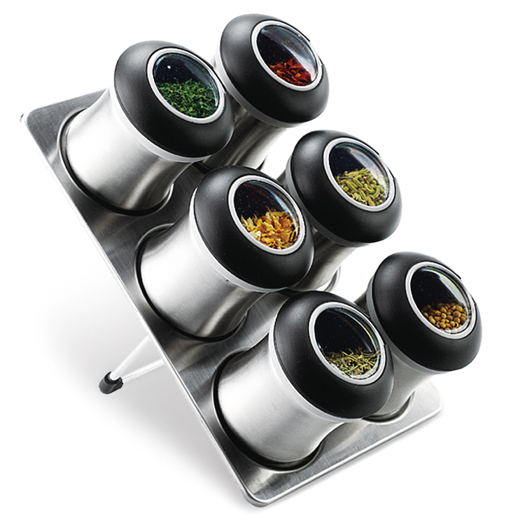 Sinoglass 6 Jars Spice Rack Set