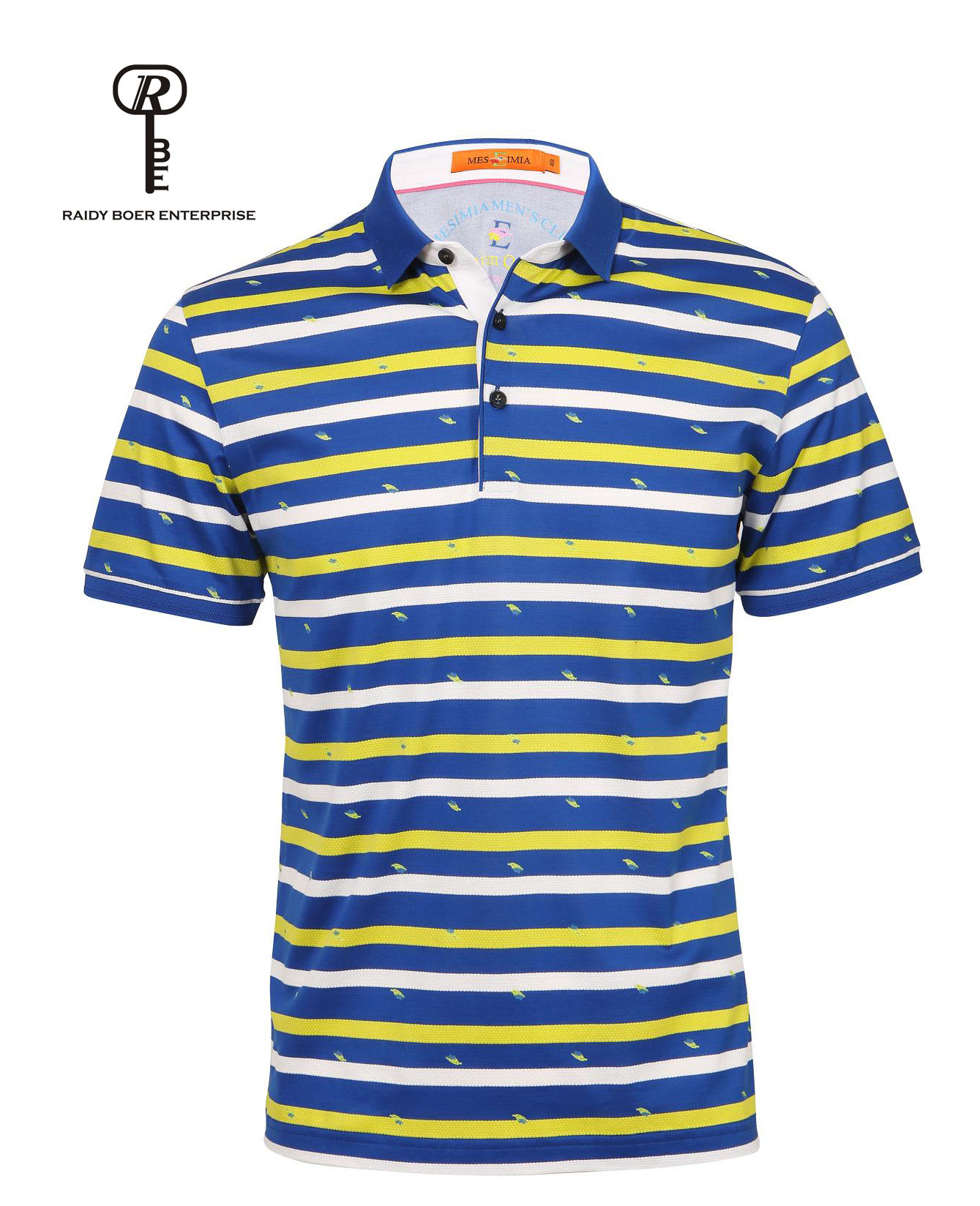 Mens high yarn count double mercerized jacquard cotton polo shirt