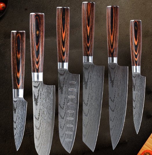 Kitchen Chef Knife 8 Inches Cooking Knife Carbon Stainless Steel Kitchen Knife with Sheath and Ergonomic Handle - Chopping Knife for Professional Use