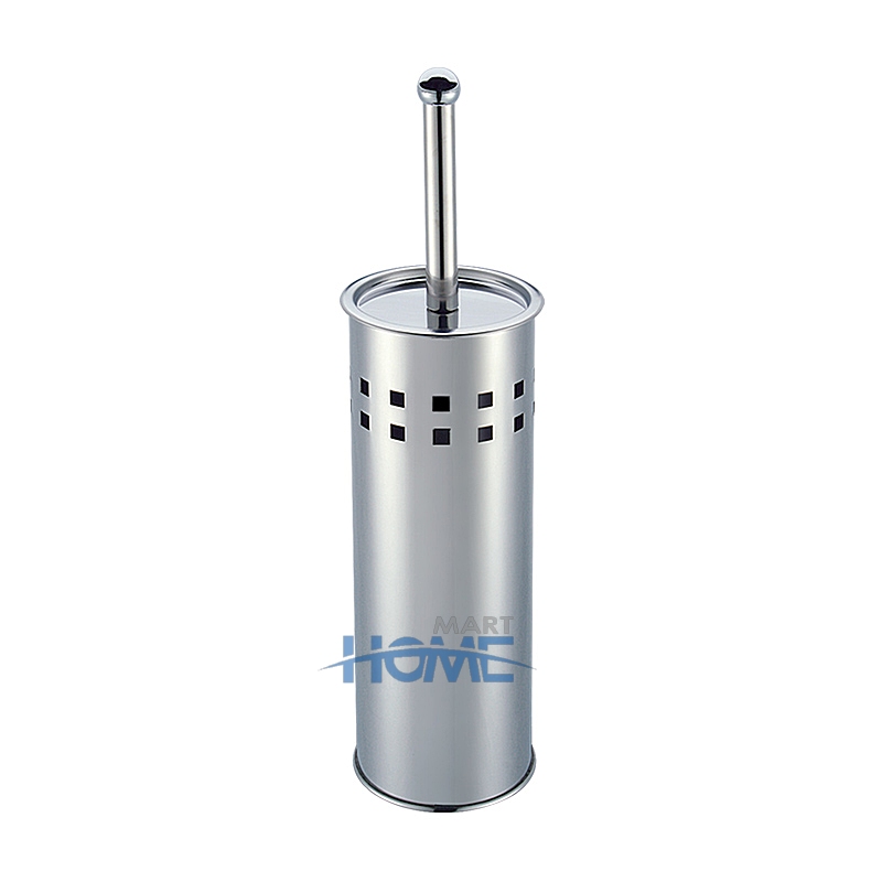 Stainless Steel Bathroom Cleaning Round Toilet Brush Holder With Plastic Bottom Mirror Or Satin Finished Brush Holder