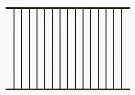 Iron craft (Actual: 4-ft x 6.025-ft) Eastham Eastham Black Powder Coated Aluminum Flat-Top Decorative Metal Fence Panel