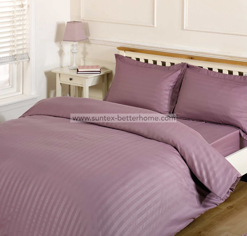 Satin Stripe Fitted Sheet/Duvet Cover/Pillowcases Microfiber Duvet Cover Sets