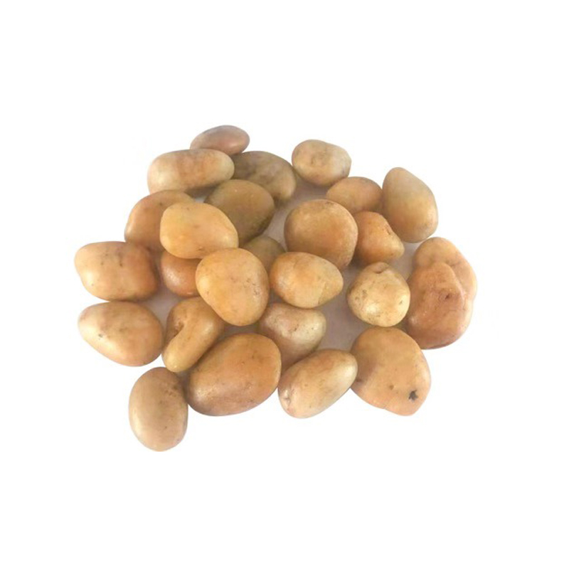 Yellow color polished pebble stone