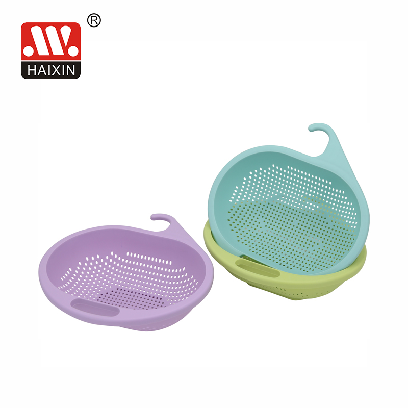 haixin Plastic Colander w/hook bpa free 9339 plastic kitchen washing basket