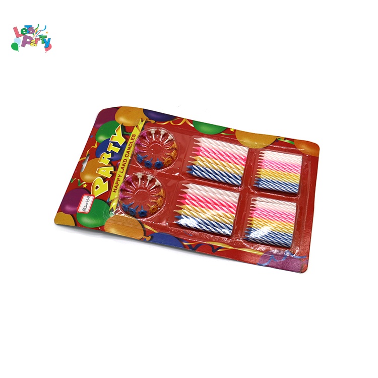 Spiral Colored Candle With Holders