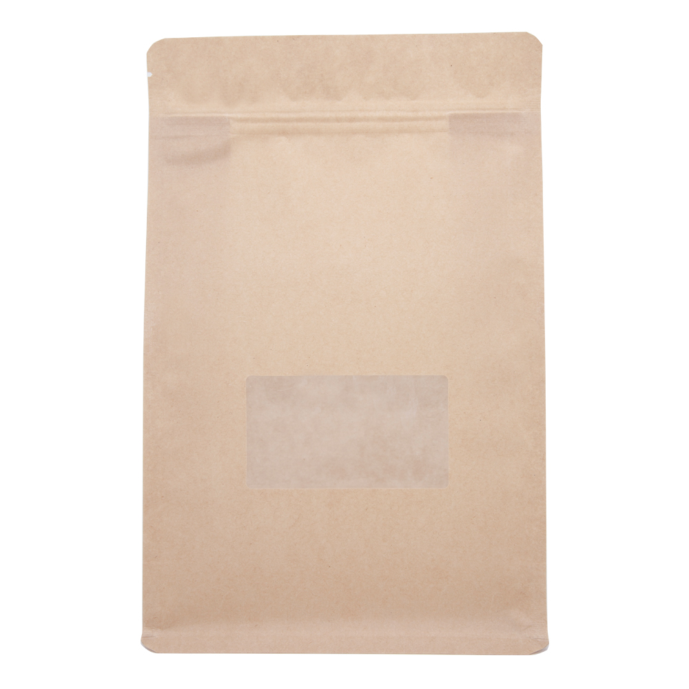 Flat bottom zipper bag with window