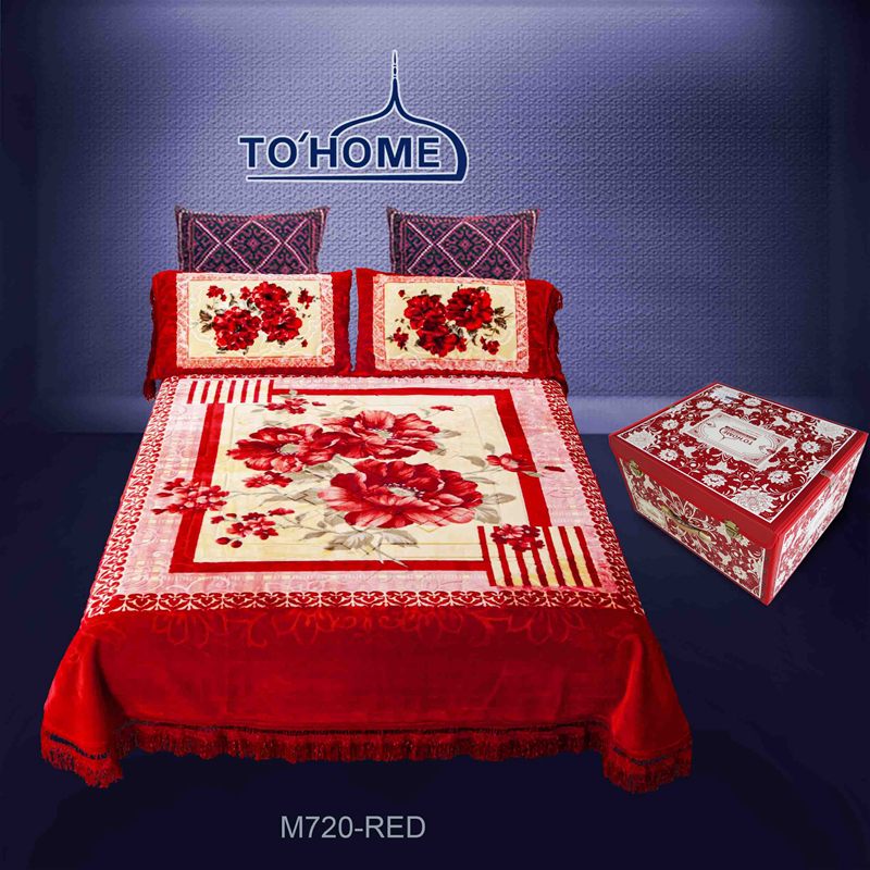 raschel blanket 4pcs sets